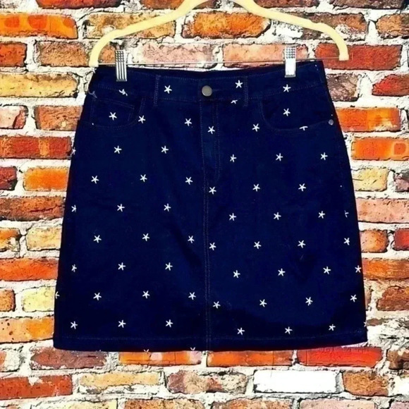 croft & barrow Pants - Croft & Barrow Skort Navy with White Stars Patriotic Size 6